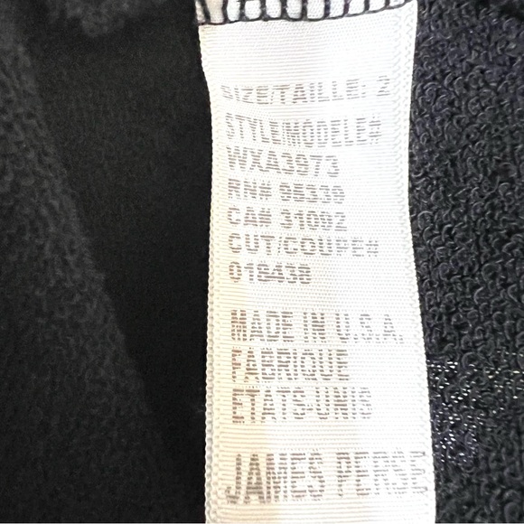 Standard James Perce Womens Raglan French Terry Sweatshirt Dress M Black Casual - Picture 7 of 8